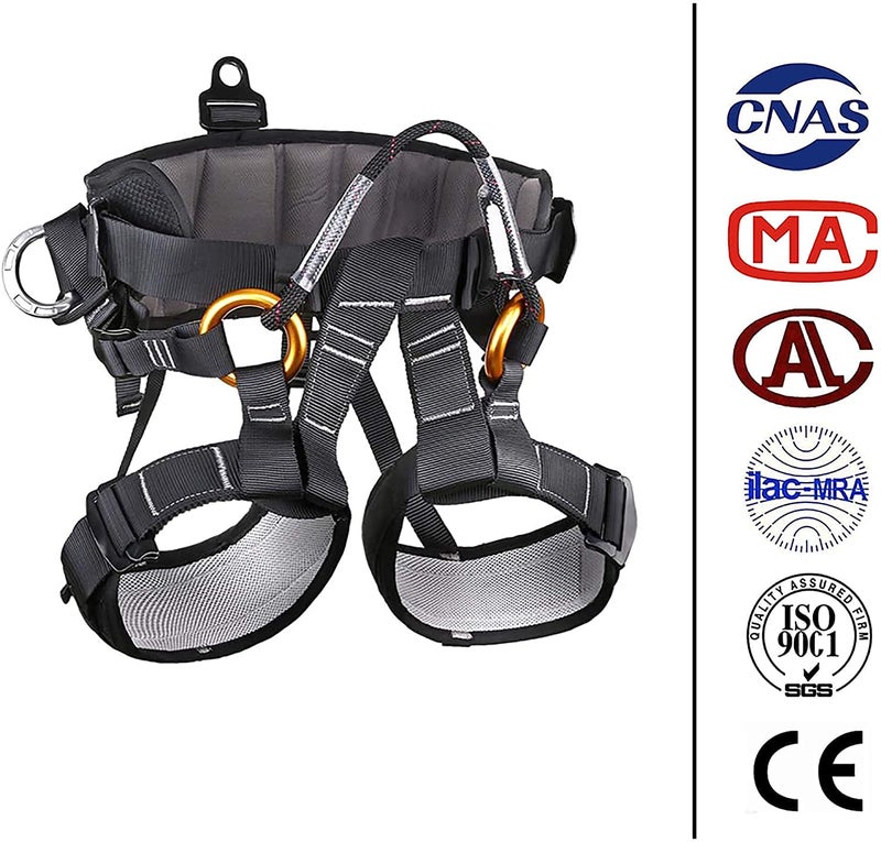 CroSight Climbing Seat Belt, Caving, Rock Climbing and Rappelling Equipment, Body Guard Protect, Rappelling Rescuing Equip, Black - Image 2